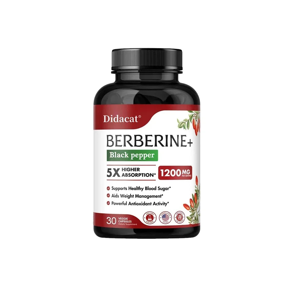 1200 MG Premium Berberine Supplement Capsules Supports Immune System, CardiovascularHeart &amp; Gastrointestinal Wellness