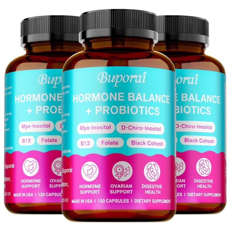 Hormone Balance + Probiotics - Relieves Fatigue, Mood Swings, Supports PMS, Menopause, PMDD, Improve Digestion and Metabolism