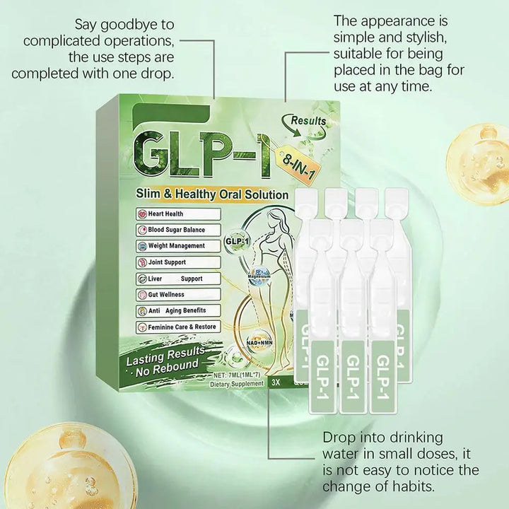 8in1 GLP-1 Body Care Drops Support Intestinal Health Balance Metabolism Blood Sugar And Promote Digestion And Body Shaping