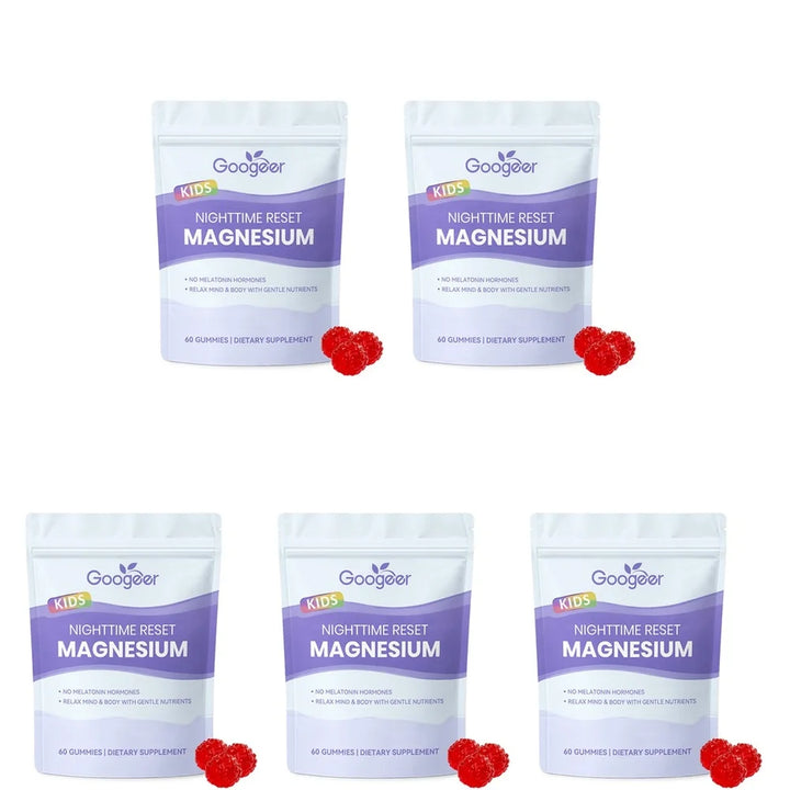Googeer Magnesium Gummies with Saffron Extract Nighttime Relax Support Formula Magnesium Citrate 60Gummies Stress &amp;Sleep Support