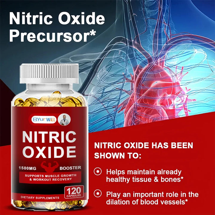Nitric Oxide Booster,  Boosts Muscle, Energy and Endurance, Pre-Workout Performance &amp; Muscle Mass, L-arginine Supplement