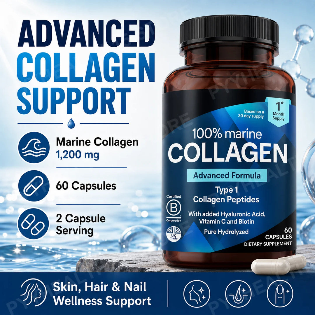 Marine Collagen Capsules – Hyaluronic Acid, Vitamin C &amp; Biotin
