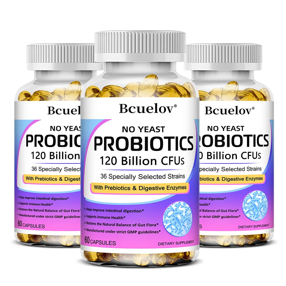 Probiotics 120 Billion CFU – Prebiotics &amp; Digestive Enzymes