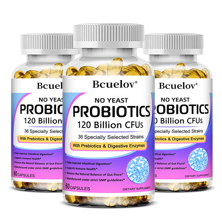 Probiotics 120 Billion CFU – Prebiotics &amp; Digestive Enzymes