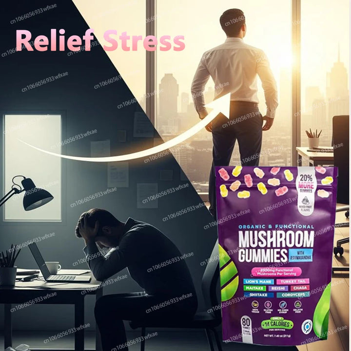 Mushroom Complex Gummies – Stress, Sleep &amp; Brain Support
