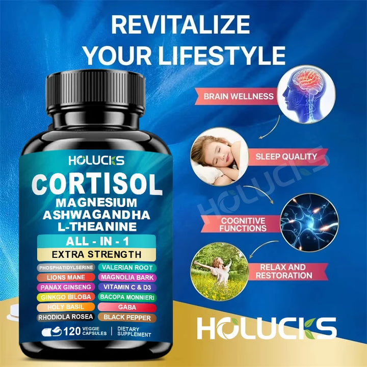 Corti-Soothe Cortisol Support – Magnesium, Ashwagandha &amp; L-Theanine