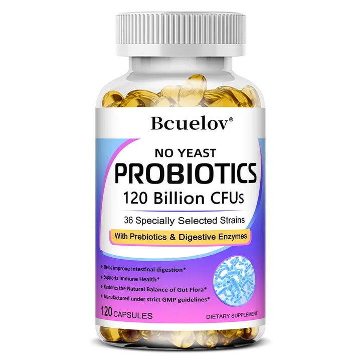 Probiotics 120 Billion CFU – Prebiotics &amp; Digestive Enzymes