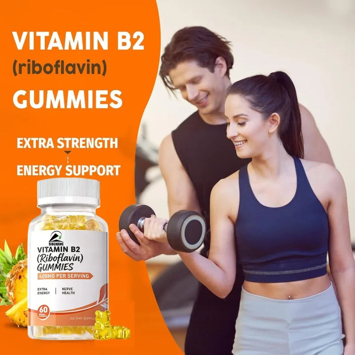 Vitamin B2 Riboflavin 400mg Gummies – 60 Count