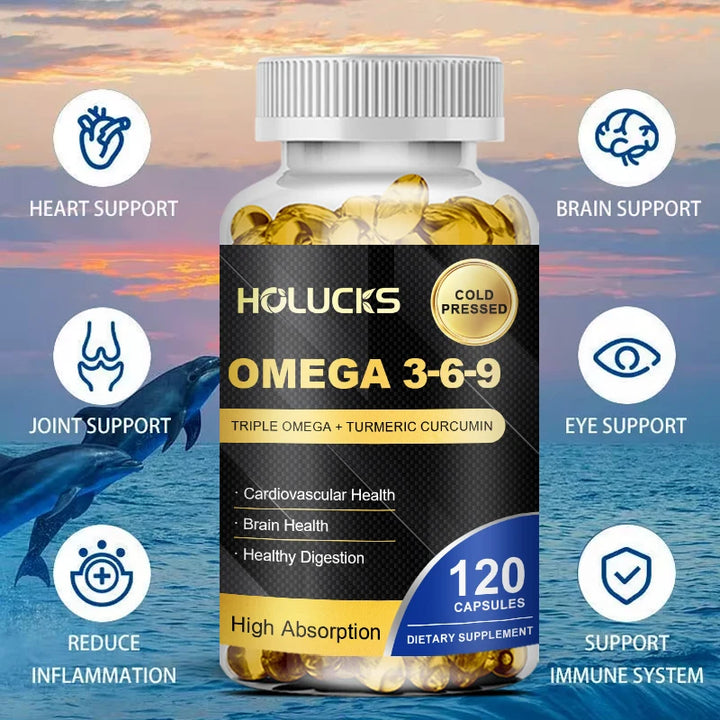 Omega 3-6-9 Fish Oil Capsules – Heart &amp; Brain Support