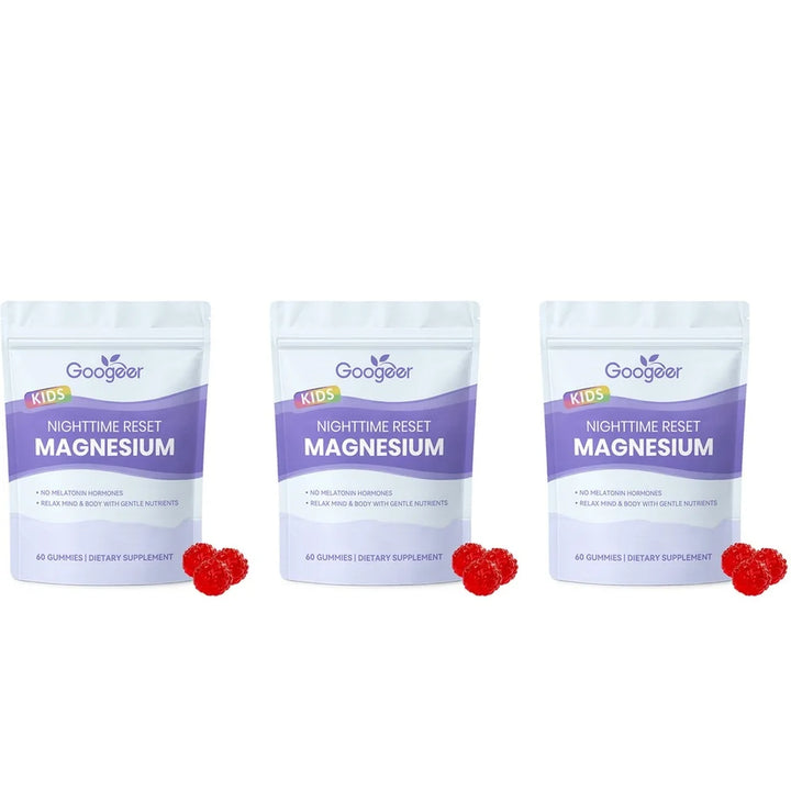 Googeer Magnesium Gummies with Saffron Extract Nighttime Relax Support Formula Magnesium Citrate 60Gummies Stress &amp;Sleep Support