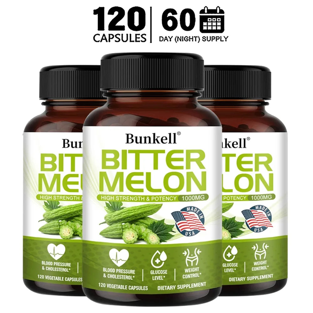 Natural Bitter Melon Extract Capsules 1000mg, Plant Supplement, Support Weight Management, Metabolic Health &amp; Daily Body Balance