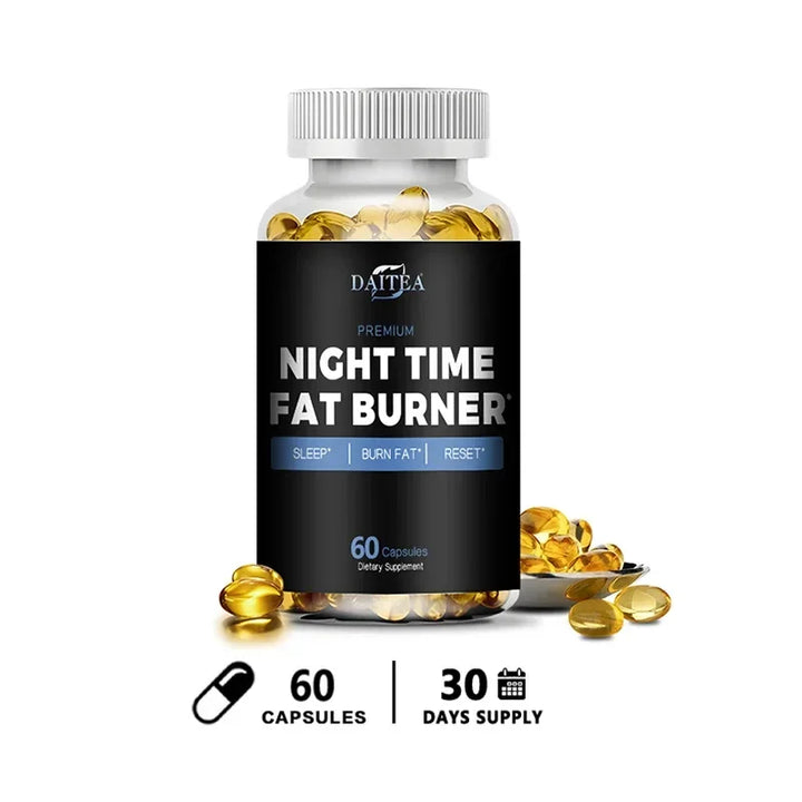 Daitea Night Fat Burning Supplement - with Vitamin D3, Green Coffee Beans, Green Tea, Natural Plants - Sleep &amp; Weight Management