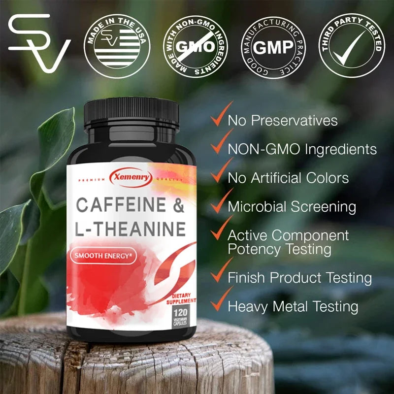 Caffeine 50mg + L-Theanine 100mg Capsules