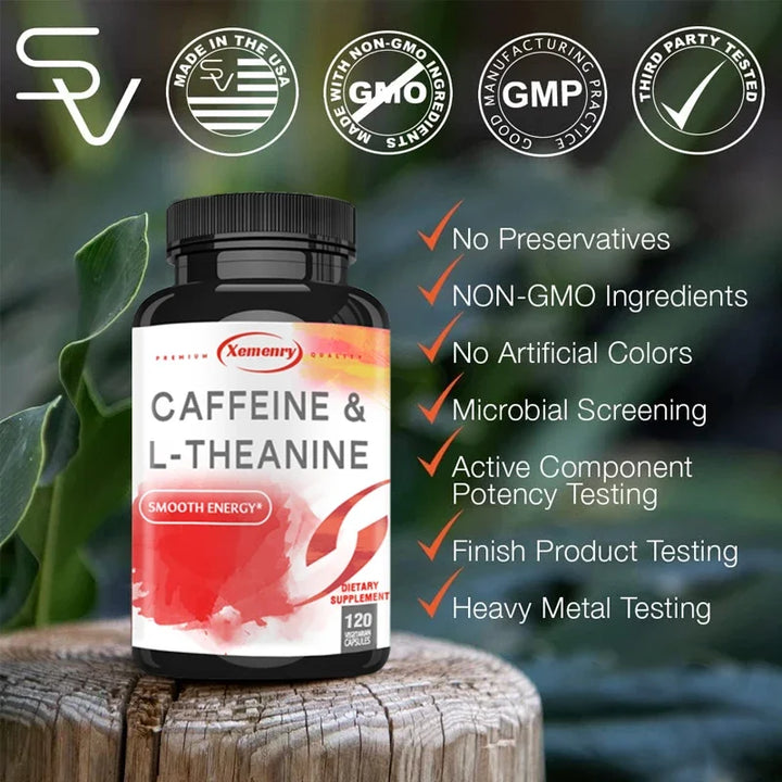 Caffeine 50mg + L-Theanine 100mg Capsules