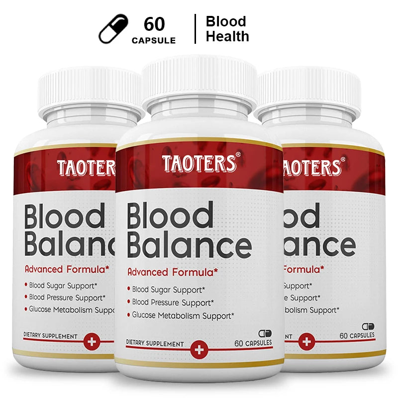 Natural Blood Balance Capsules - Vitamin C, B6,12,Hawthorn, Heart &amp; Blood Sugar Balance Circulation Support, Promotes Metabolism