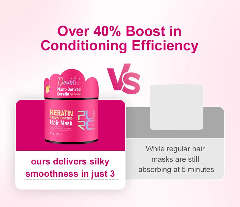 PURC 200g Keratin Hair Mask Straightening Smoothing Collagen Hair Treatment Mask Nourish Repair Damaged Frizz Hair Care Product