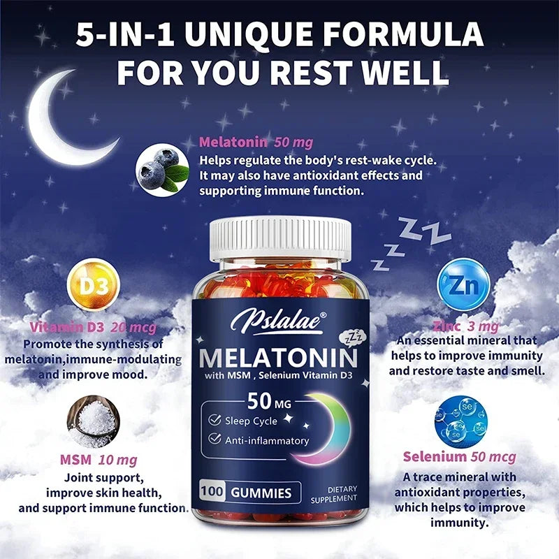 Melatonin 50mg Gummies – Sleep &amp; Stress Support