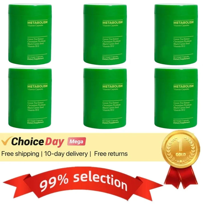 Green Tea &amp; Vitamin B12 Capsules – Metabolism &amp; Antioxidant Support