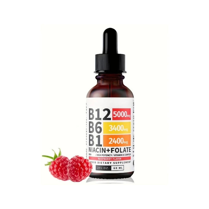 5-in-1 Vitamin B Complex Liquid Drops – B12, B6, B1 &amp; Folate