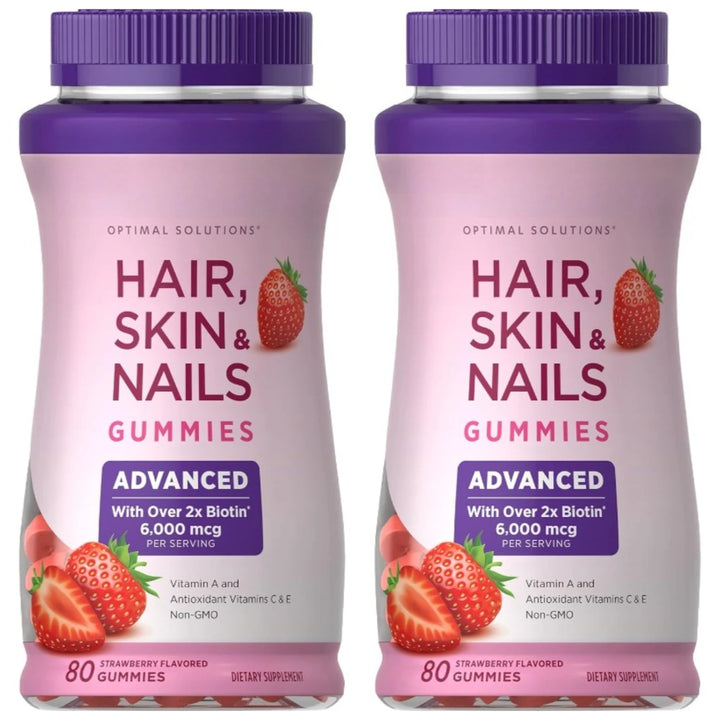 Biotin Gummie Strawberry Flavor with 6000Mcg Biotin &amp; Vitamin Support Healthy Hair Skin and Nails 80pcs Nutritional Supplement