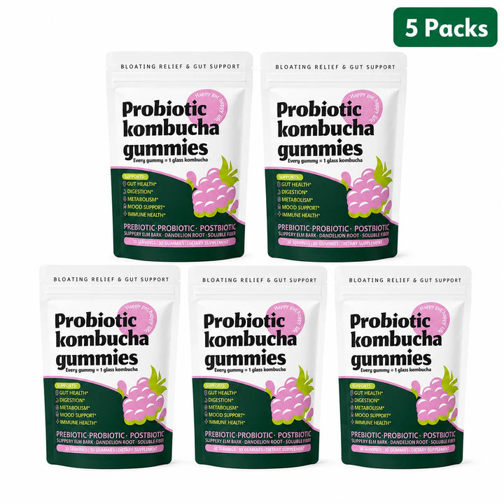 Probiotic Kombucha Gummies – Berry, Prebiotic &amp; Postbiotic
