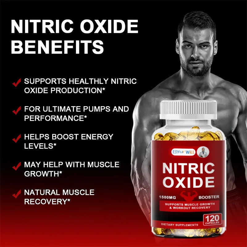 Nitric Oxide Booster,  Boosts Muscle, Energy and Endurance, Pre-Workout Performance &amp; Muscle Mass, L-arginine Supplement