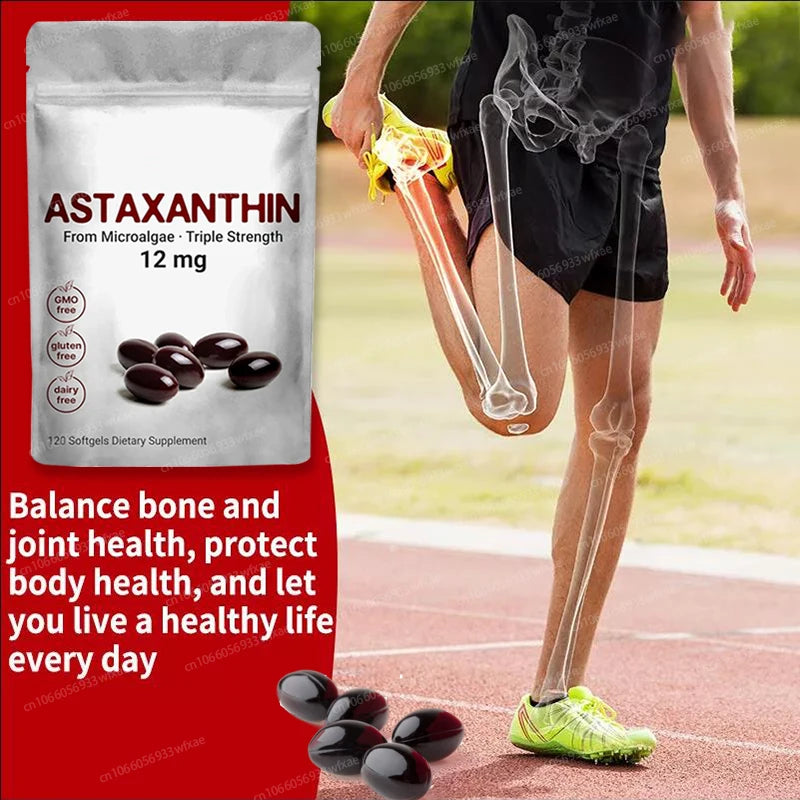 120Pcs Astaxanthin Supplement with Ashwagandha Extract Support Eye, Skin, Joint and Immune System Health Support Vision