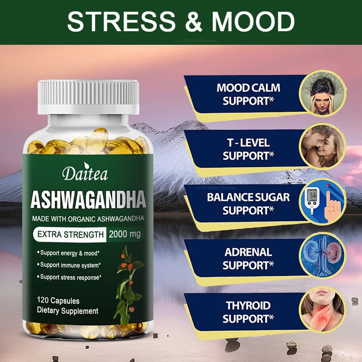 Organic Ashwagandha Extract 2000mg – Mood, Sleep &amp; Energy Support