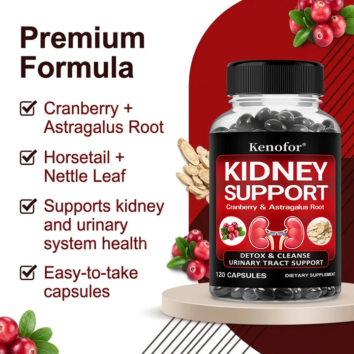 Kidney Support Supplement - with Cranberry for Normal Urinary Tract Health and Bladder Health, Healthy Kidney Function
