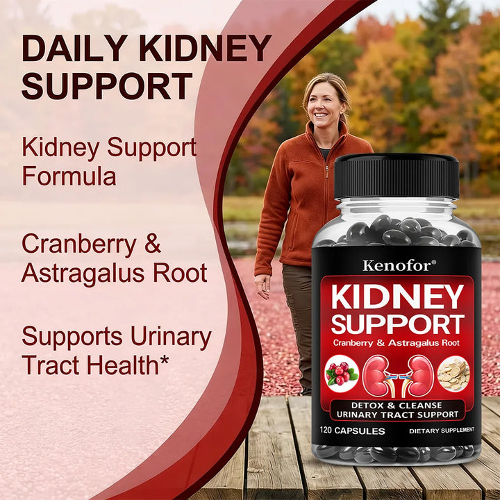 Kidney Support Supplement - with Cranberry for Normal Urinary Tract Health and Bladder Health, Healthy Kidney Function