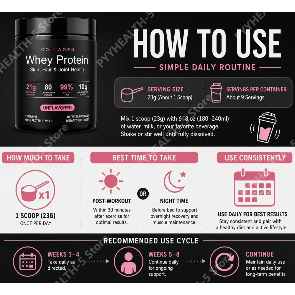 Collagen Whey Protein Powder – Unflavored 200g