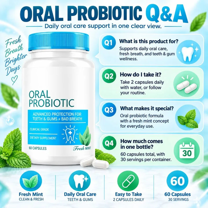 Oral Probiotic Capsules – Fresh Breath, Teeth &amp; Gum Support