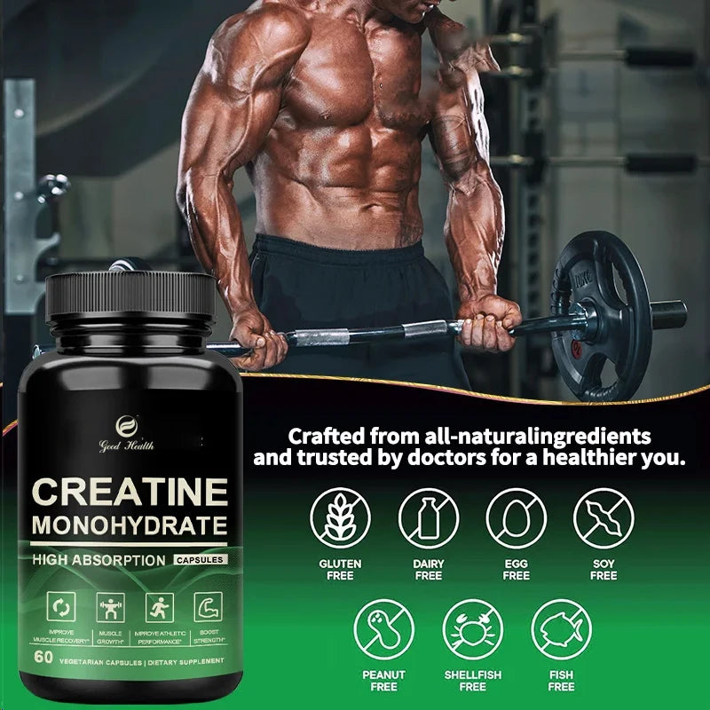 Creatine Monohydrate Capsules – Strength &amp; Muscle Support