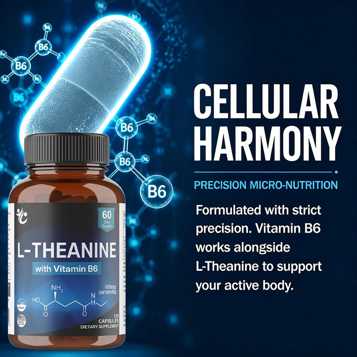 L-Theanine 400mg – Mood &amp; Focus Support, 120 Capsules