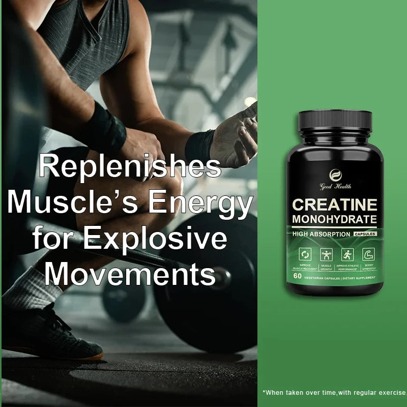 Creatine Monohydrate Capsules – Strength &amp; Muscle Support