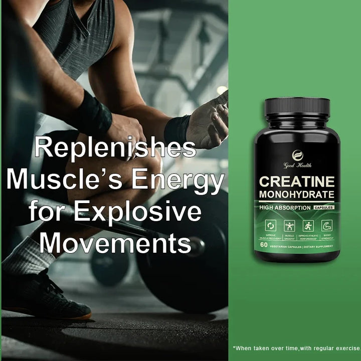 Creatine Monohydrate Capsules – Strength &amp; Muscle Support