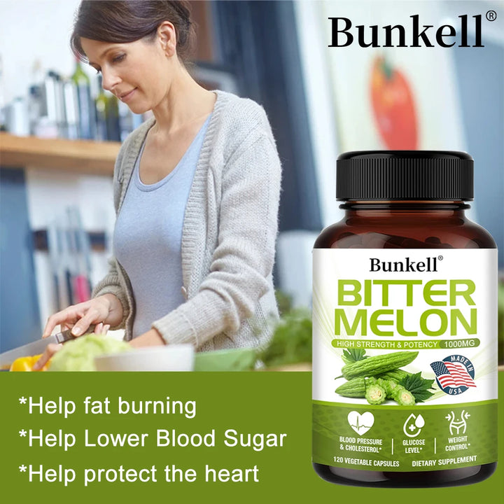 Natural Bitter Melon Extract Capsules 1000mg, Plant Supplement, Support Weight Management, Metabolic Health &amp; Daily Body Balance