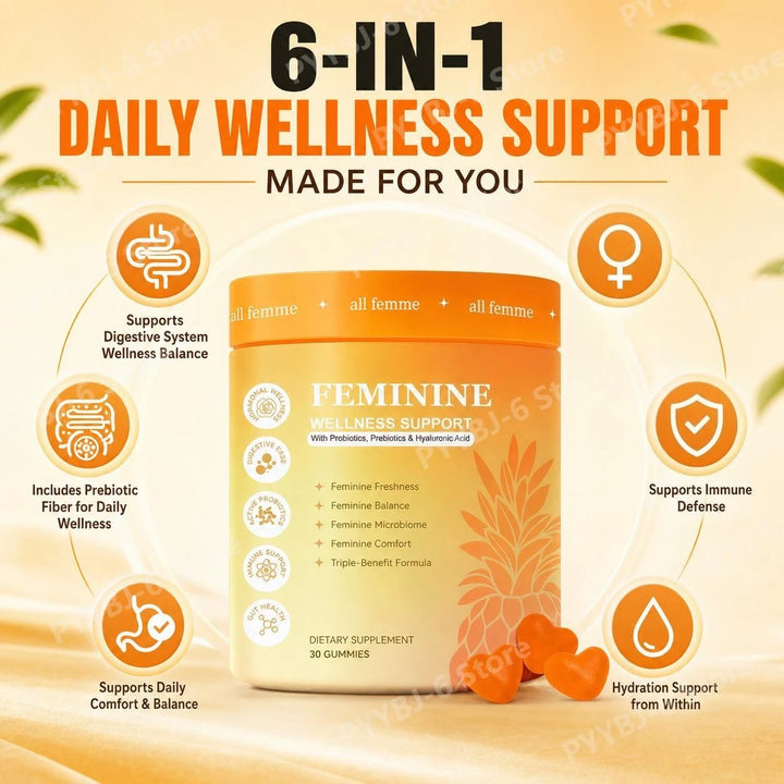 Women’s Feminine Wellness Gummies – B6, Zinc &amp; Inulin