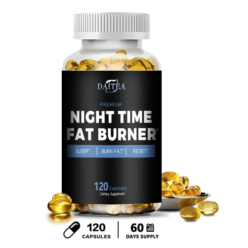 Daitea Night Fat Burning Supplement - with Vitamin D3, Green Coffee Beans, Green Tea, Natural Plants - Sleep &amp; Weight Management