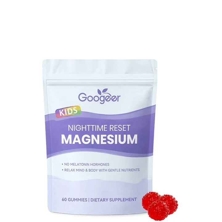 Googeer Magnesium Gummies with Saffron Extract Nighttime Relax Support Formula Magnesium Citrate 60Gummies Stress &amp;Sleep Support
