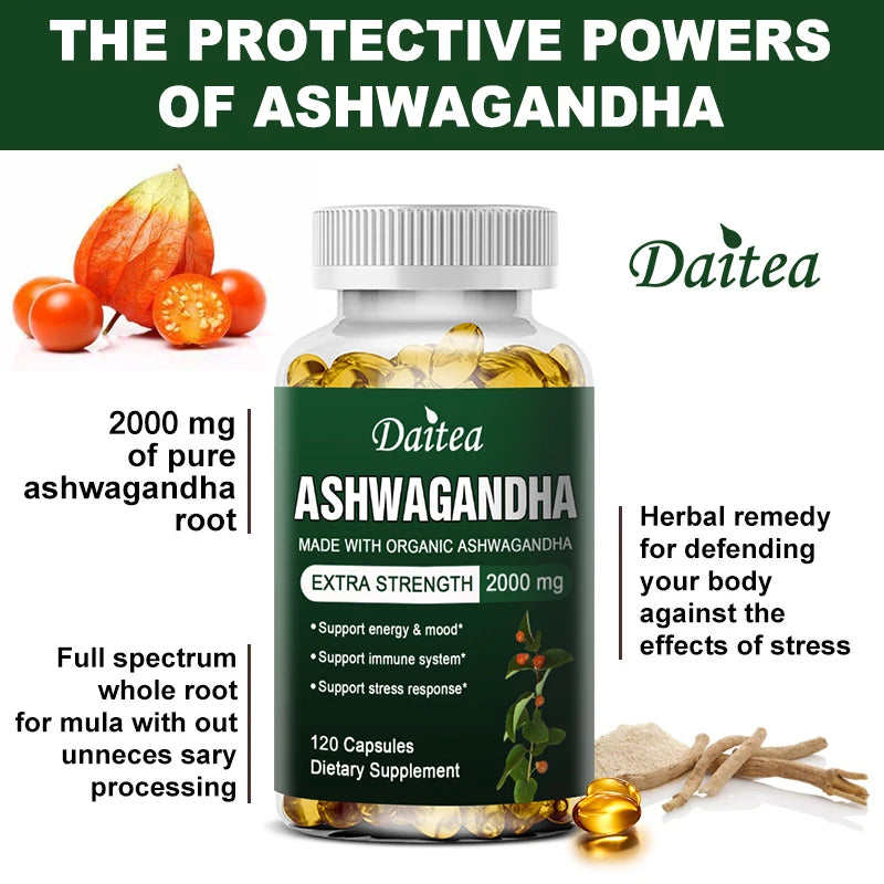 Organic Ashwagandha Extract 2000mg – Mood, Sleep &amp; Energy Support