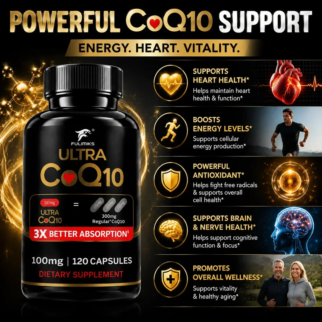 CoQ10 100mg Supplement – Heart &amp; Cellular Energy Support