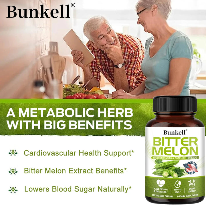 Natural Bitter Melon Extract Capsules 1000mg, Plant Supplement, Support Weight Management, Metabolic Health &amp; Daily Body Balance