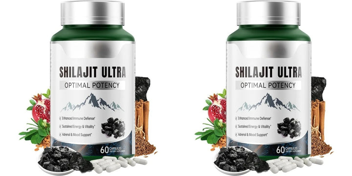 Shilajit Ultra with L-Arginine for Natural Energy and Vitality 60 Capsules Non-GMO  Endurance Stamina Antioxidant Supplement