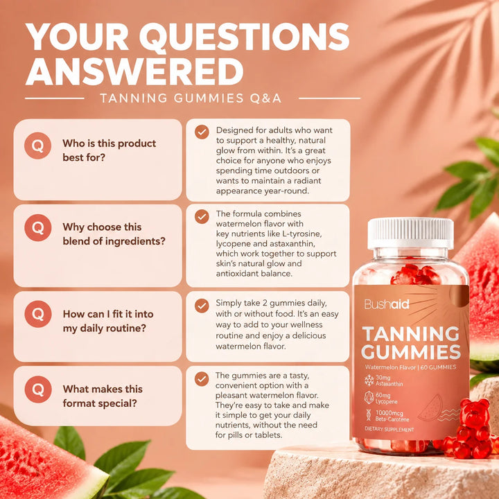 Tanning Gummies – Radiant Glow &amp; Even Skin Tone, Watermelon