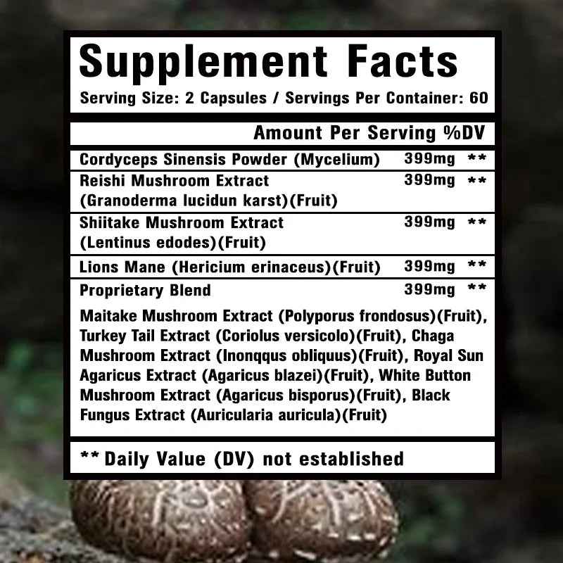 Mushroom Supplement Blend – Energy, Focus &amp; Brain Support