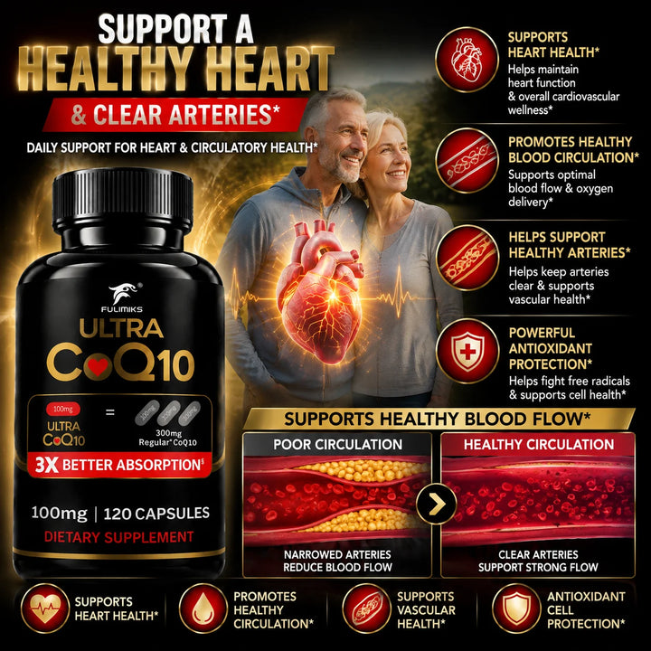 CoQ10 100mg Supplement – Heart &amp; Cellular Energy Support