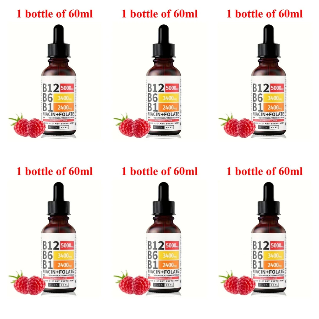 5-in-1 Vitamin B Complex Liquid Drops – B12, B6, B1 &amp; Folate