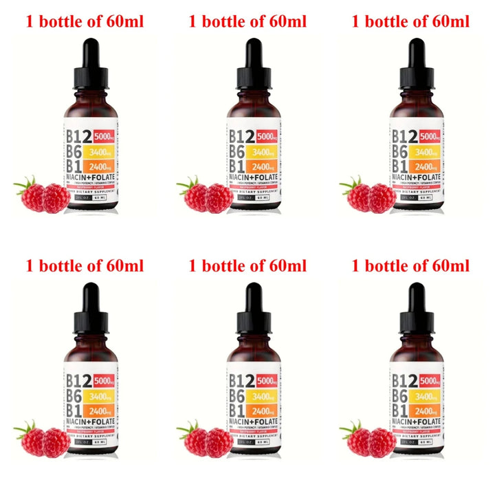 5-in-1 Vitamin B Complex Liquid Drops – B12, B6, B1 &amp; Folate