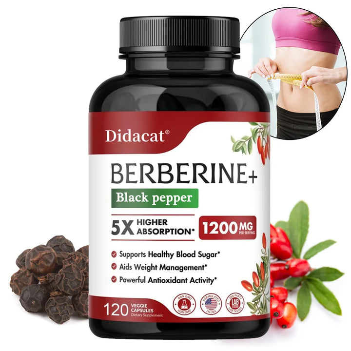 1200 MG Premium Berberine Supplement Capsules Supports Immune System, CardiovascularHeart &amp; Gastrointestinal Wellness